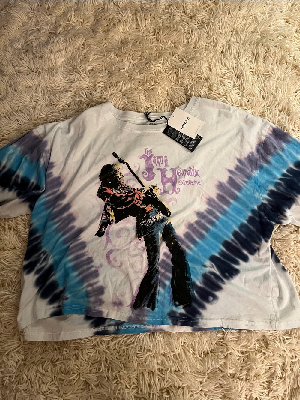 Jimmy Hendrix Pyromania Raglan TShirt M/L crop - Black/Grey/purple